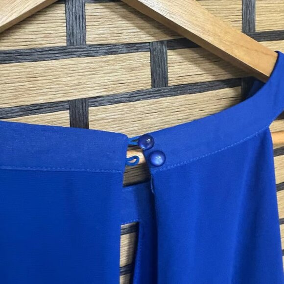 Ya Los Angeles Blue And White Pleated Maxi Dress Size Medium - Picture 6 of 7